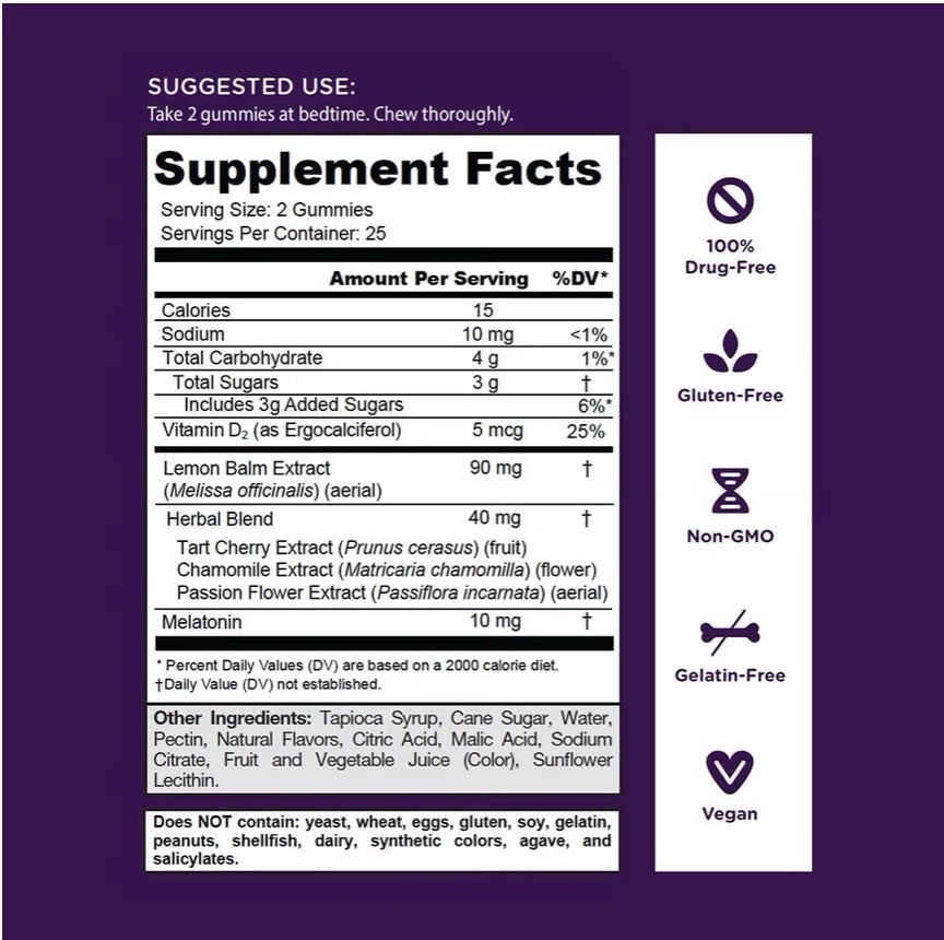 Goli Nutrition Extra-Strength Sleep Gummies 10mg Melatonin Vegan 60Count