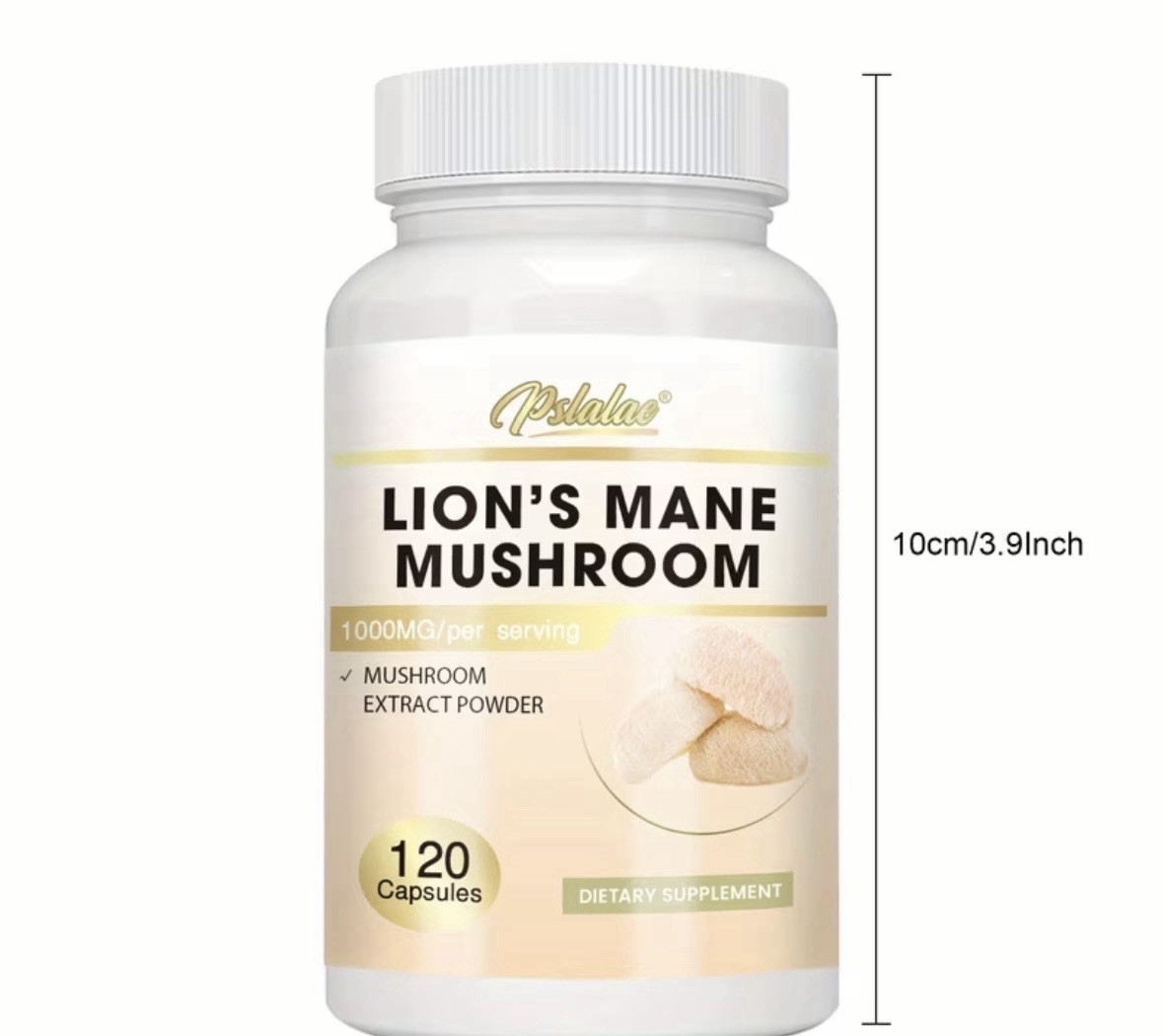 Pslalae Lion’s Mane Mushroom Extract 1000mg 120 Capsules Mood Digestion Support