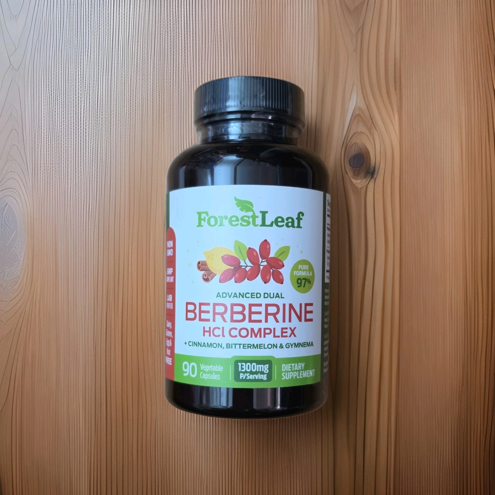 Advanced Dual Berberine HCl Complex 1300mg Vegan 90 Caps Weight Exp 06/27