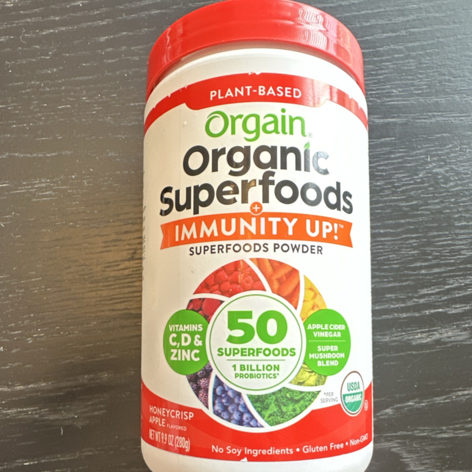 Orgain Immunity Up Superfoods Powder Honeycrisp Apple Vitamin C D Zinc 7.9oz