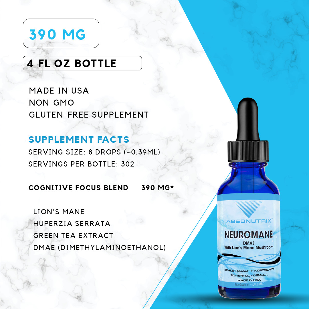 Absonutrix NeuroMane, 390 mg, 4 FL OZ Liquid, 302 Servings, Made in USA