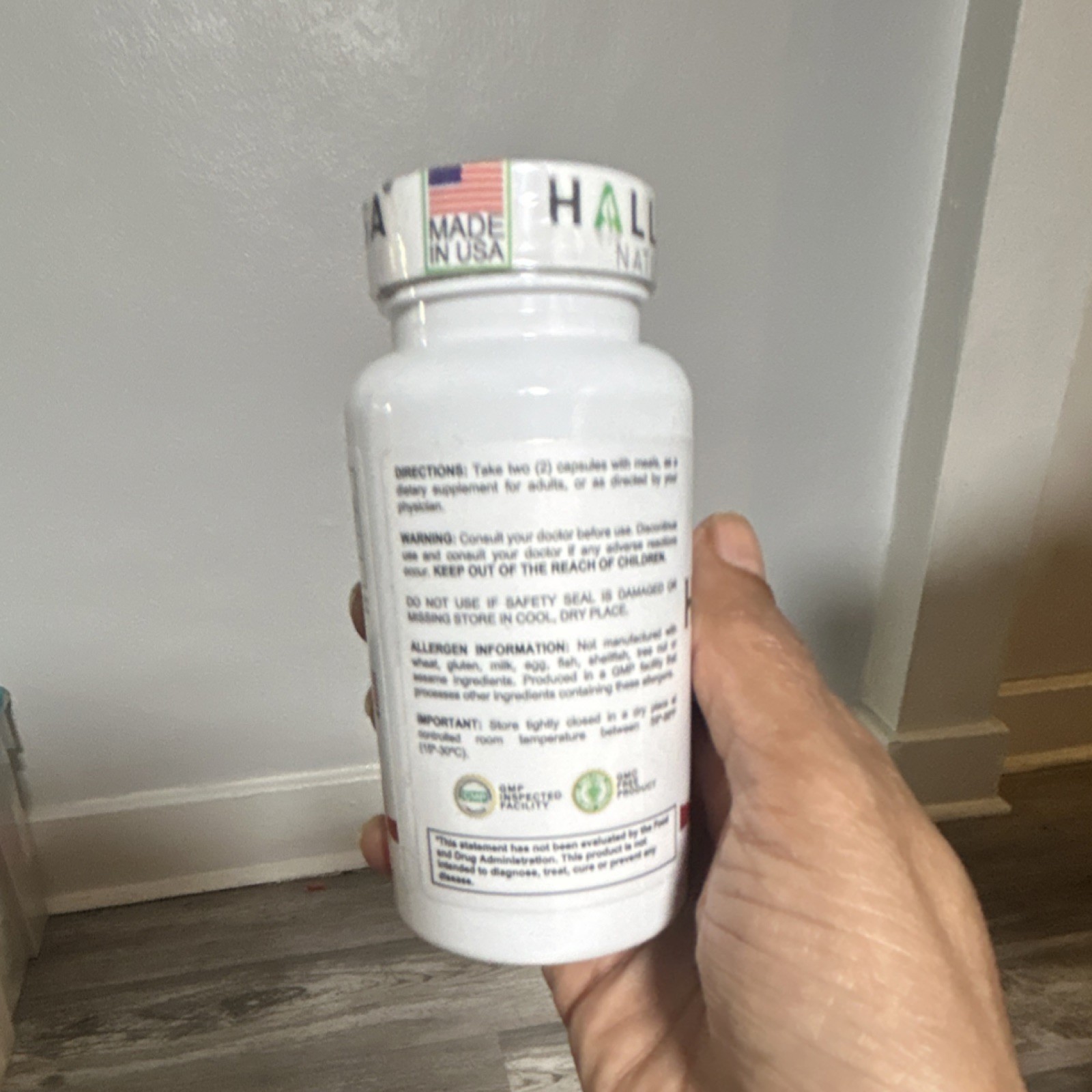 Hallusa Natural Hallosmine Circulation Support 300mg 60 Capsules Diosmin USA