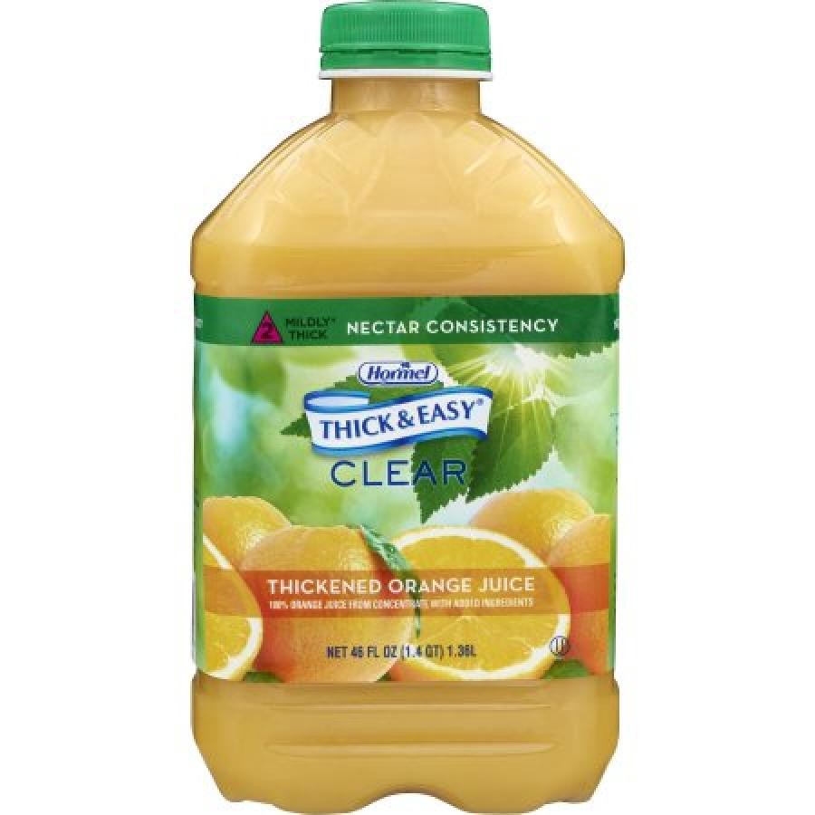 Hormel Thick & Easy Thickened Orange Juice Nectar Consistency 46 oz Bottle, 1