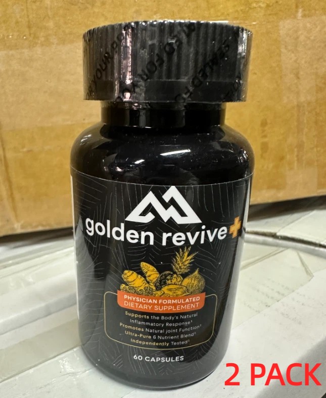 GOLDEN REVIVE+ Joint & Muscle Support Supplement Natural 60 Capsules 1-3 pack