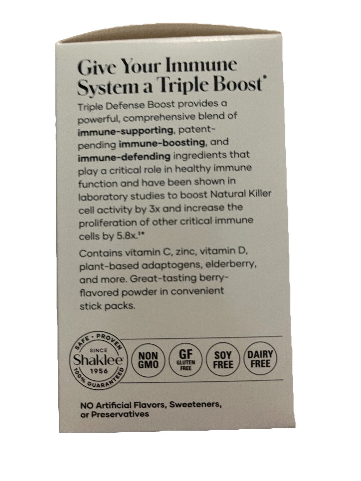 Shaklee Triple Defense Boost Natural Berry Powder Drink Mix 20 Sticks Exp 10/26