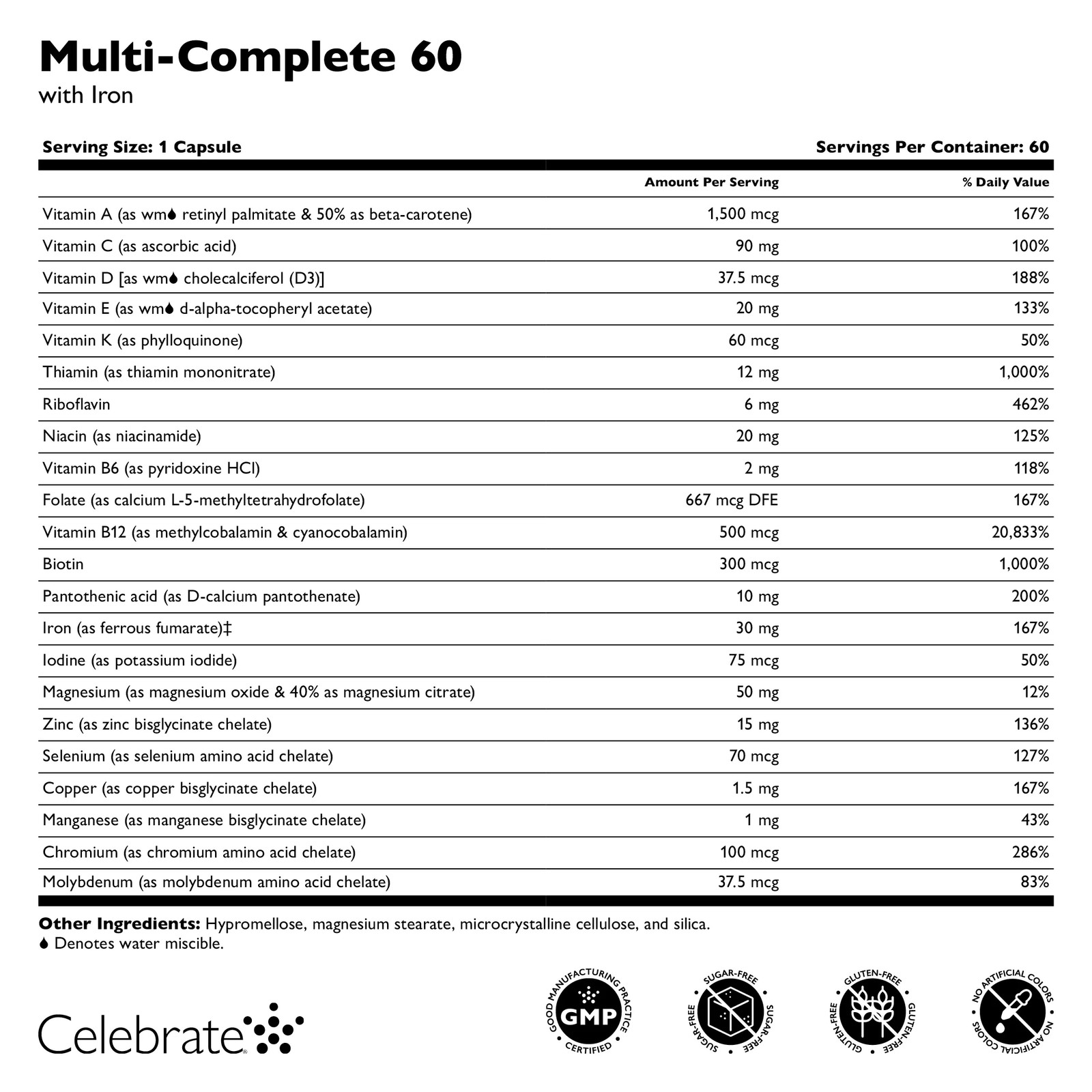 Celebrate Vitamins – Multi-Complete 60 Bariatric Multivitamin with Iron