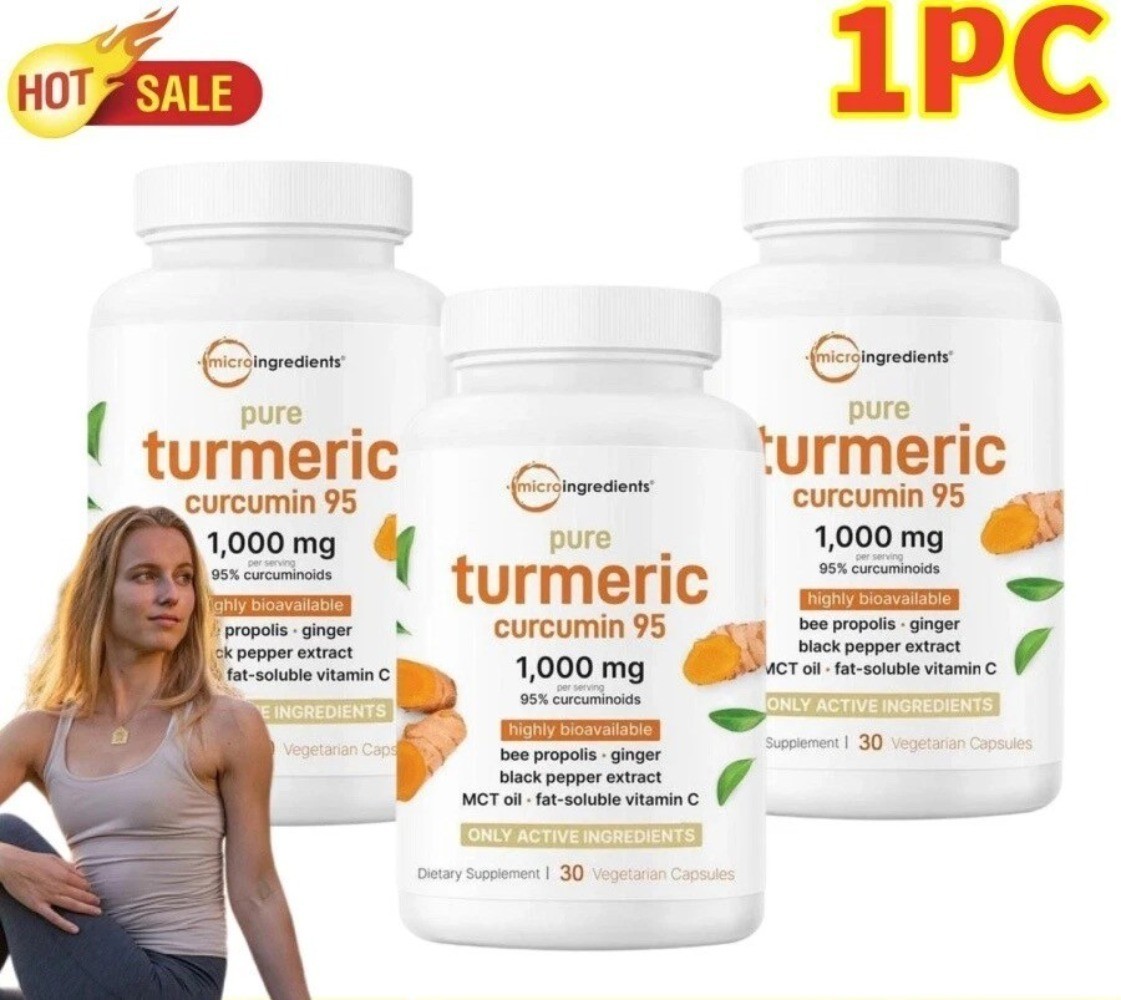2 BOTTLES–Micro Ingredients Turmeric Curcumin|95% Curcuminoids w/ Black Pepper
