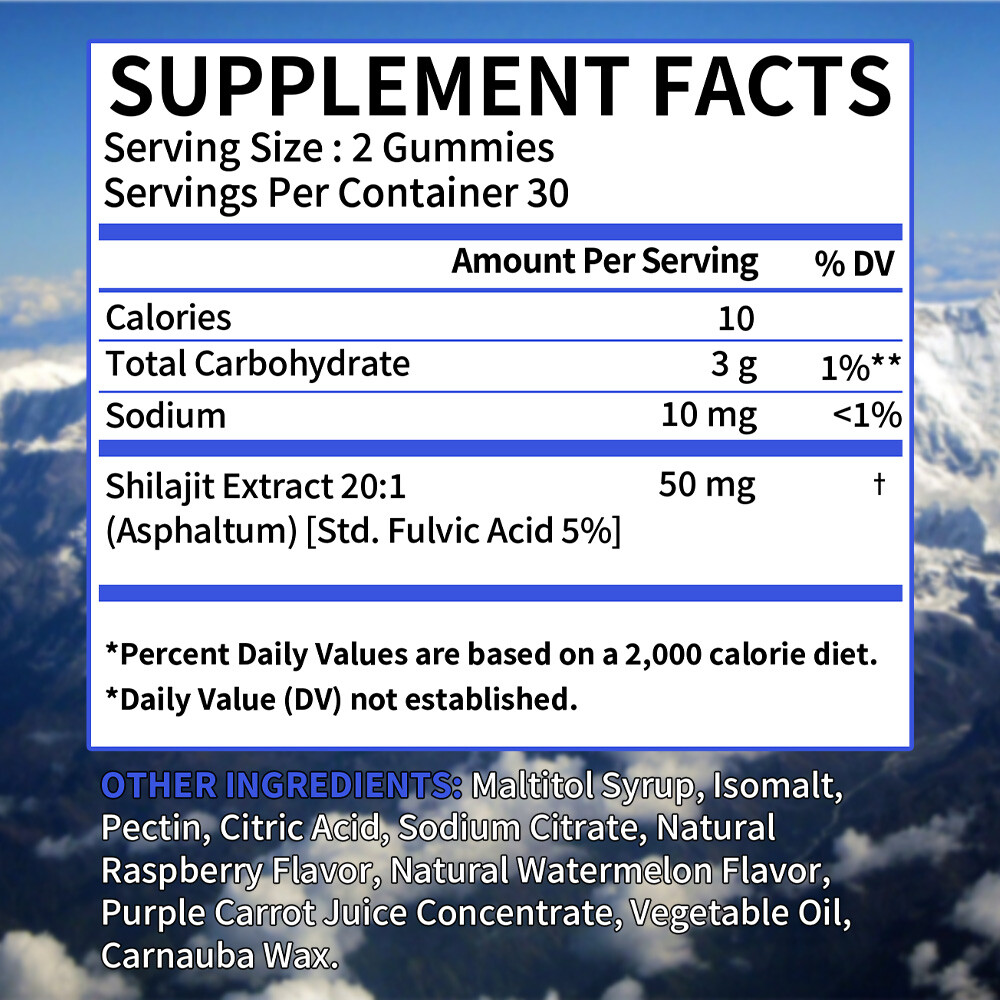 Shilajit Gummies – Focus, Memory,Cognitive & Mental Clarity Support,Brain Health