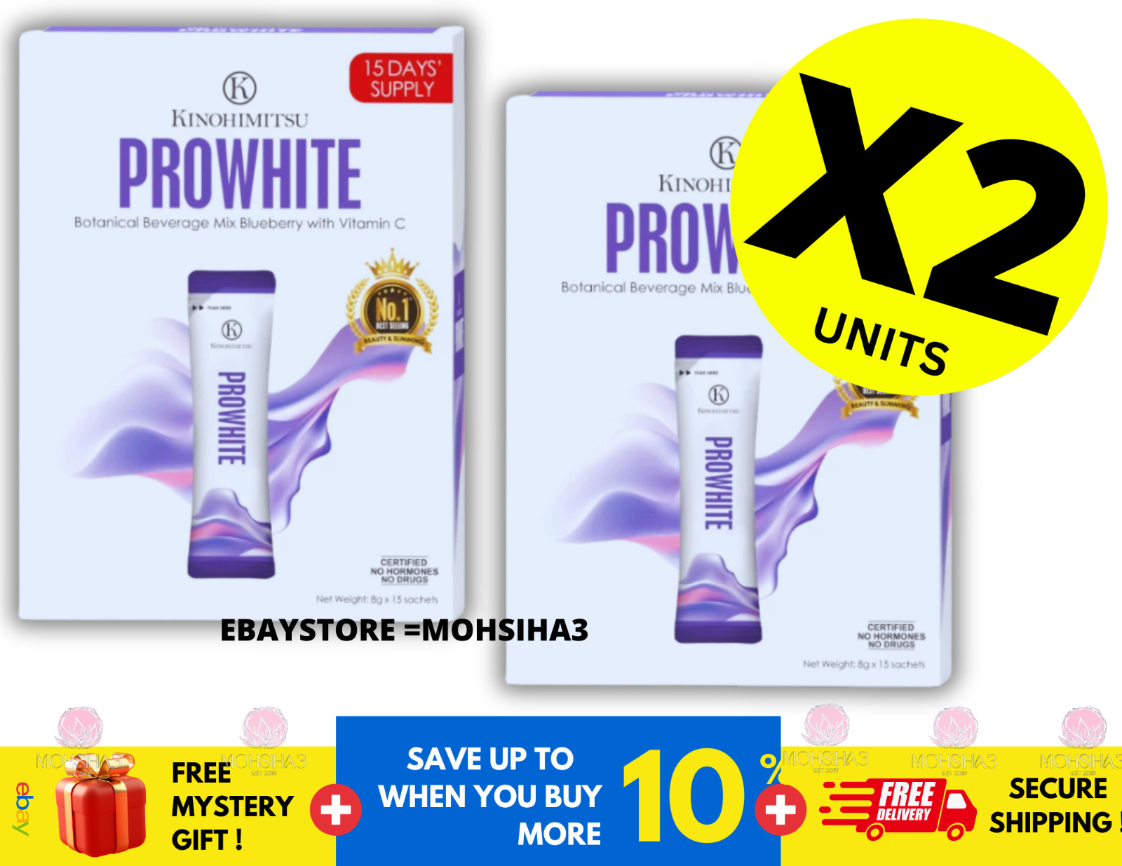 Kinohimitsu ProWhite (1 Box 8g x15s) for Brighten Skin Eliminate Spot NEW ( X2 )