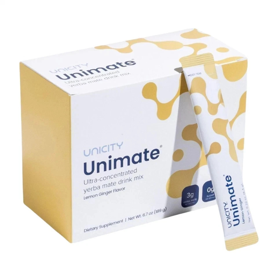 Unicity Unimate Yerba Mate Supplement LEMON Ginger ~ Exp 2027