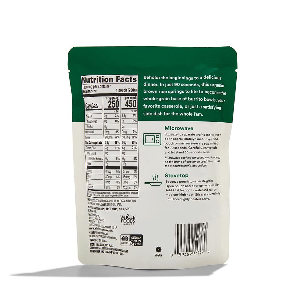 , Rice Brown Whole Grain 90 Second Organic, 9 Ounce