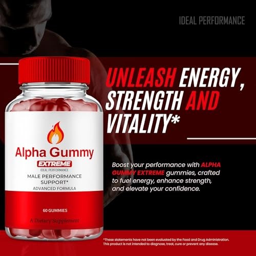AlphaGummy Alpha Gummy Male Supplement Gummies Supplement – 300 Gummies (5 Pack)