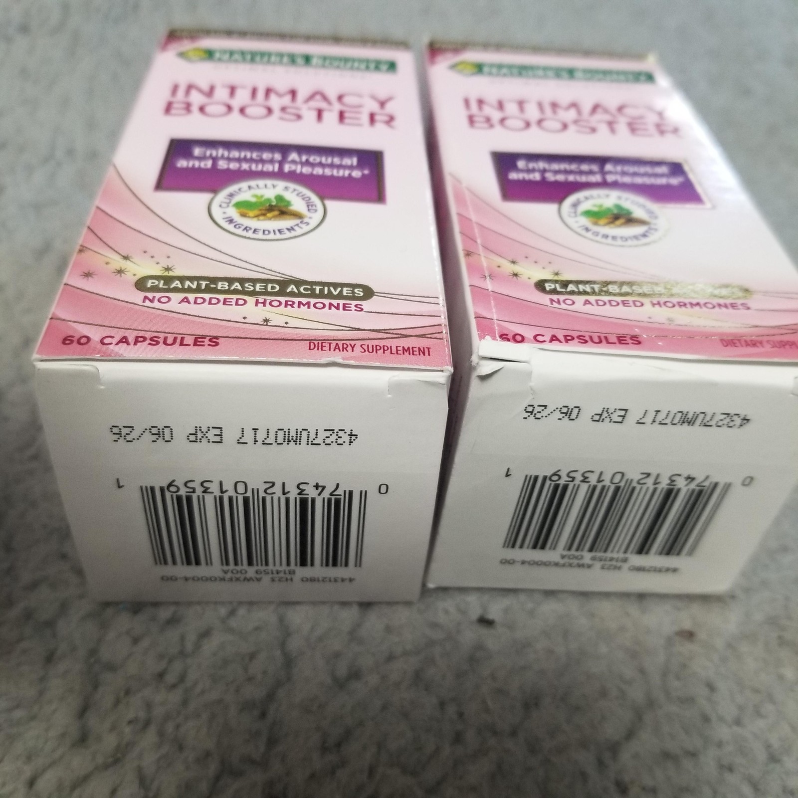 2pk Nature’s Bounty Intimacy Booster 60 Caps Adult Libido Support Exp 06/26 New