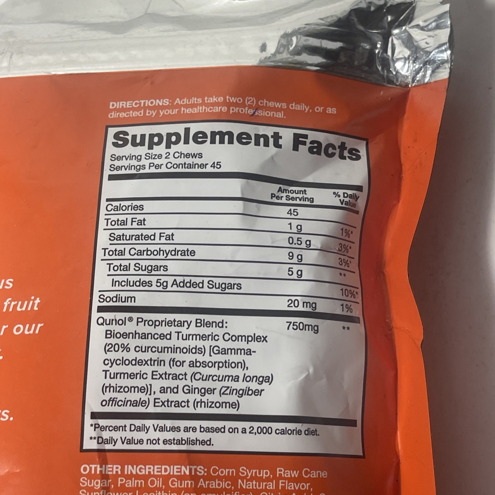 12c) Qunol Turmeric + Ginger 750 mg Fruit Flavor 90 Soft Chews Exp 07/26