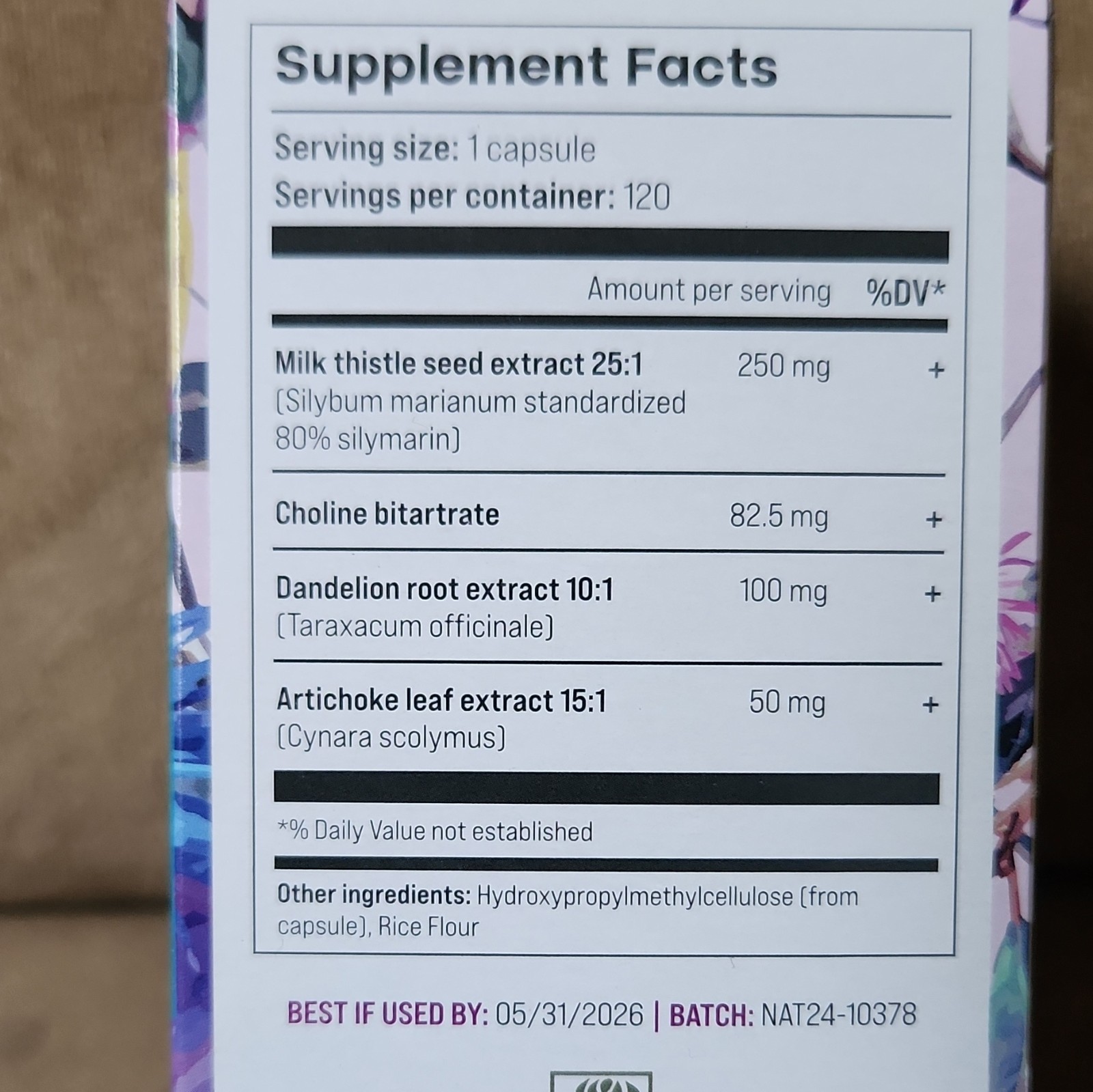 NATURTREU Advanced Liver Support Milk Thistle + Choline Vegan 120 Capsules