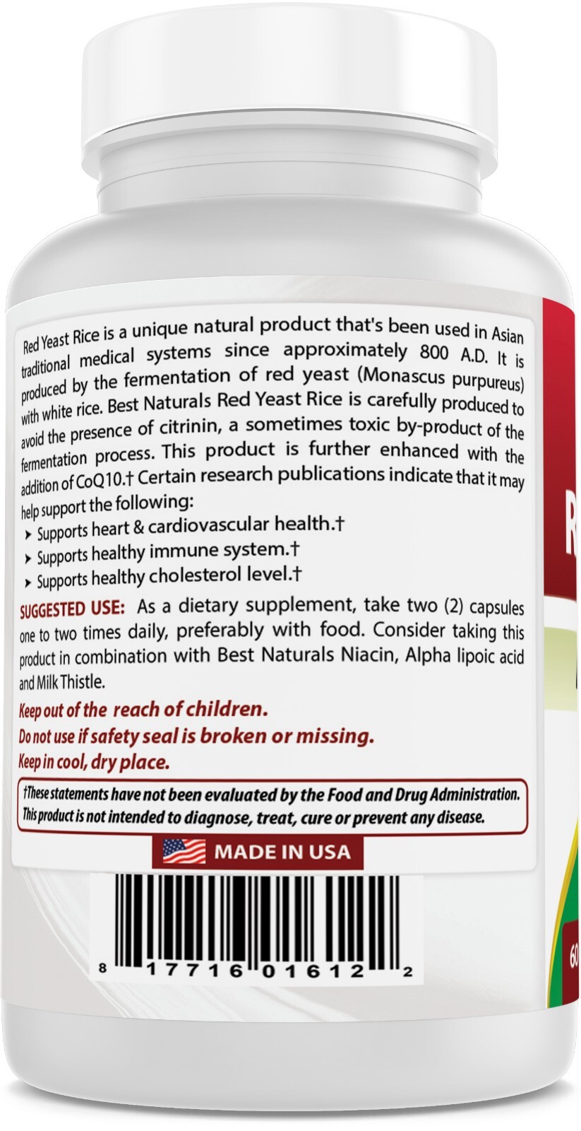 2 Pack Best Naturals Red Yeast Rice with COQ10 60 Capsules