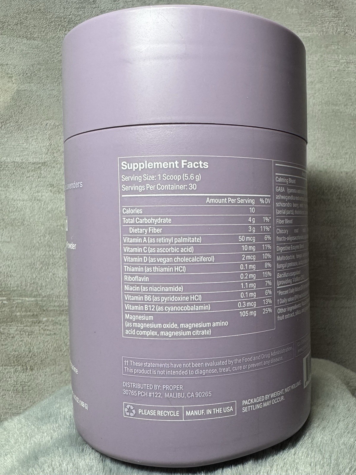 Proper Stress Support Calming Aid Superfood Powder Lavender Lemonade 30 Serv Exp