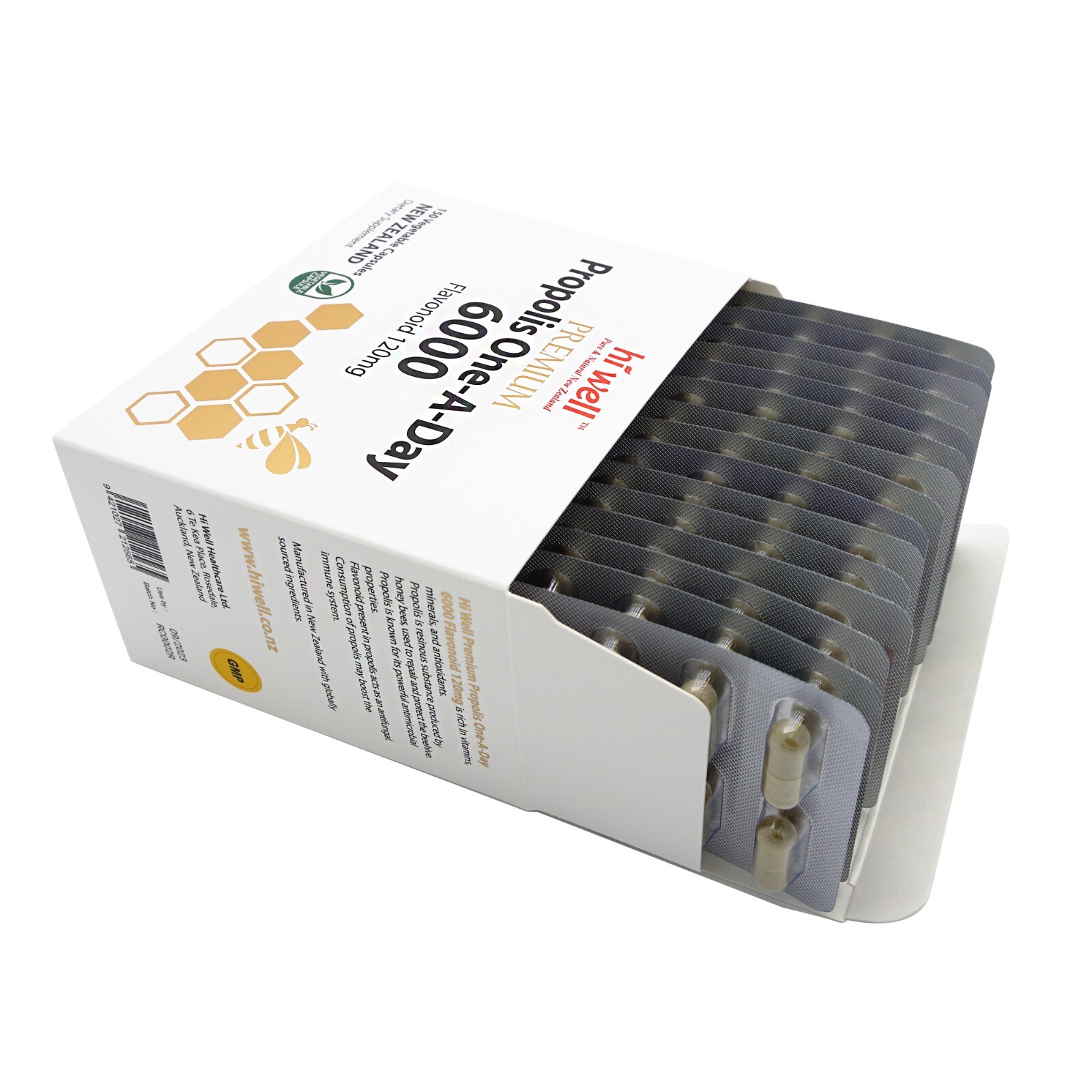 Hi Well New Zealand Propolis One a Day 6000 150 Capsules