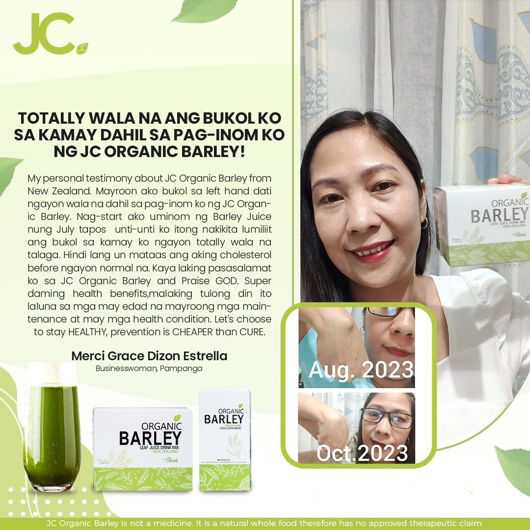 JC pure organic barley capsules from New Zealand