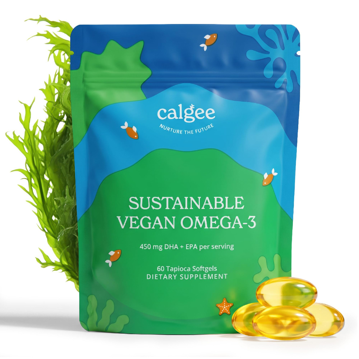 Calgee Algae Omega 3 Supplement 450Mg Dha Epa Carrageenan-Free Sorbitol-Free