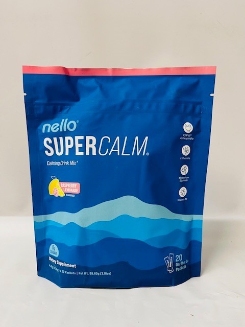 Nello SuperCalm Calming Drink Mix, Raspberry Lemonade, 20 Packets- NEW/SEALED