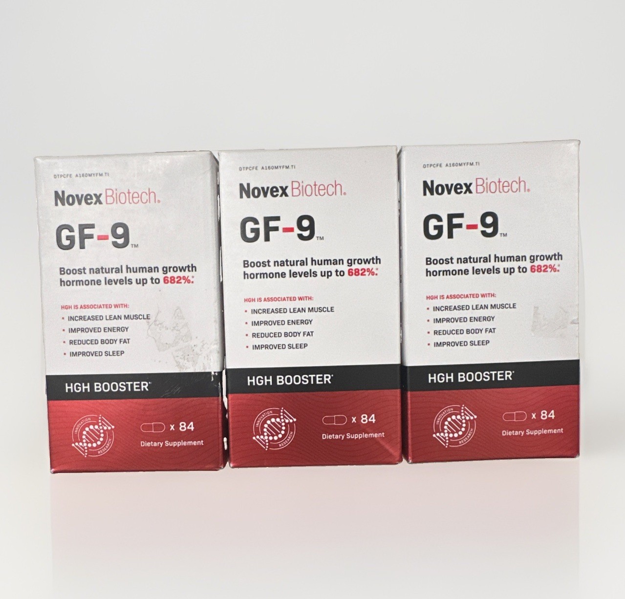 Novex Biotech GF-9 Growth Supplement – 84 Capsules New Sealed (LOT OF 3) 07/2027
