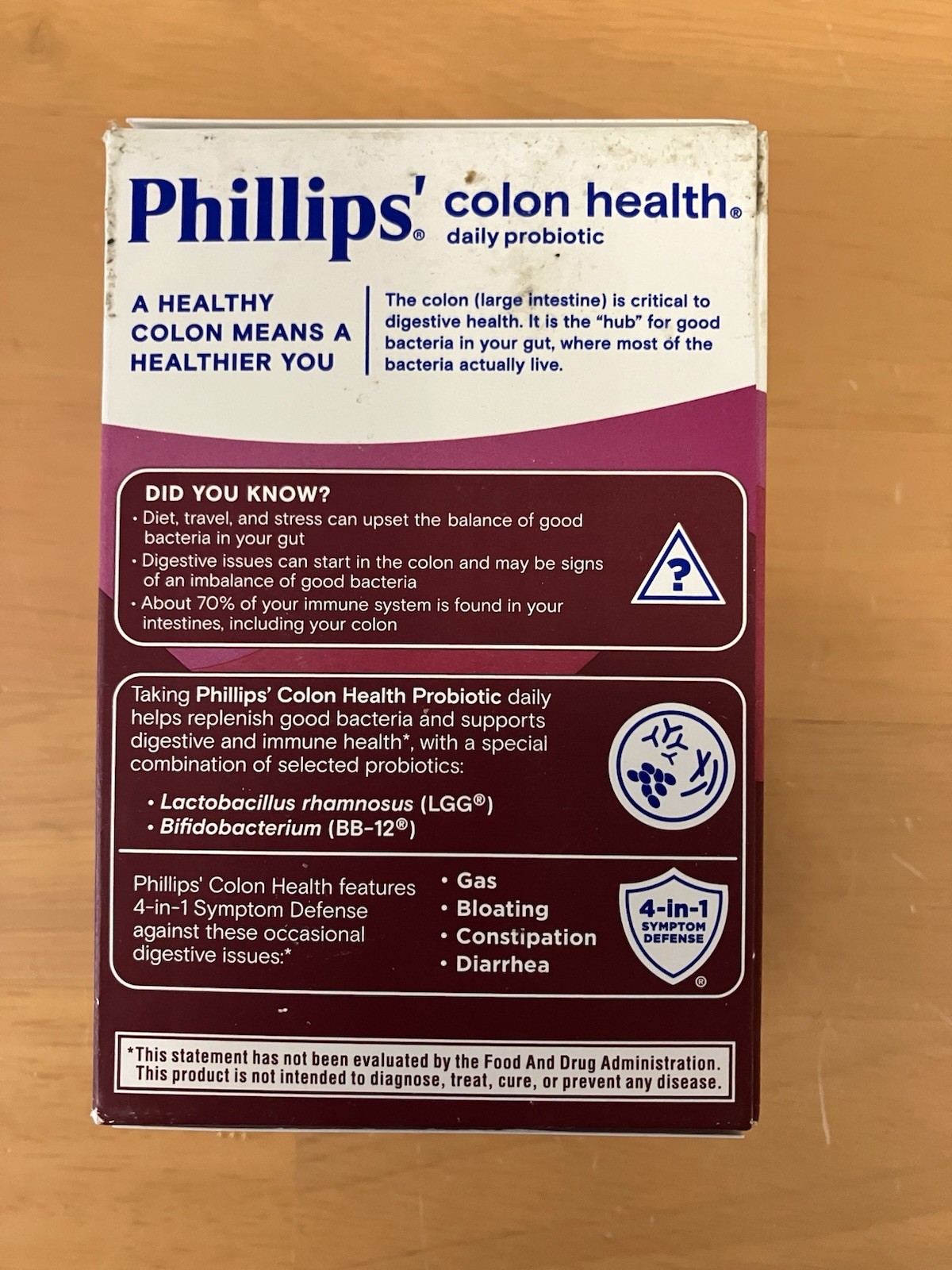 Philips Colon Health Daily Probiotic Capsules 4-in-1 Symptom Defense, 60 Count