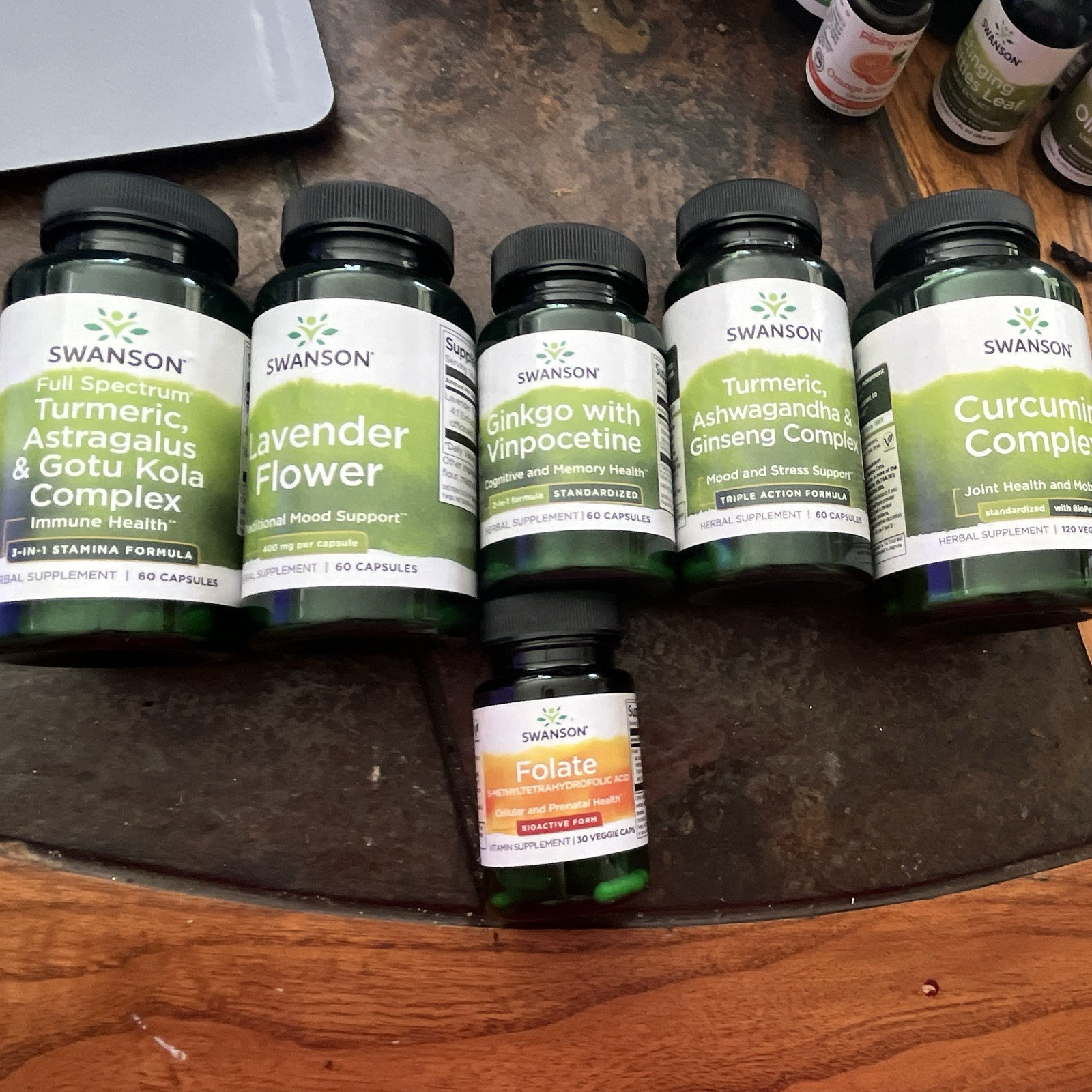 Swanson Herbal Supplement Capsules Lot – Turmeric, Astragalus, Gotu Kola, Ginkgo
