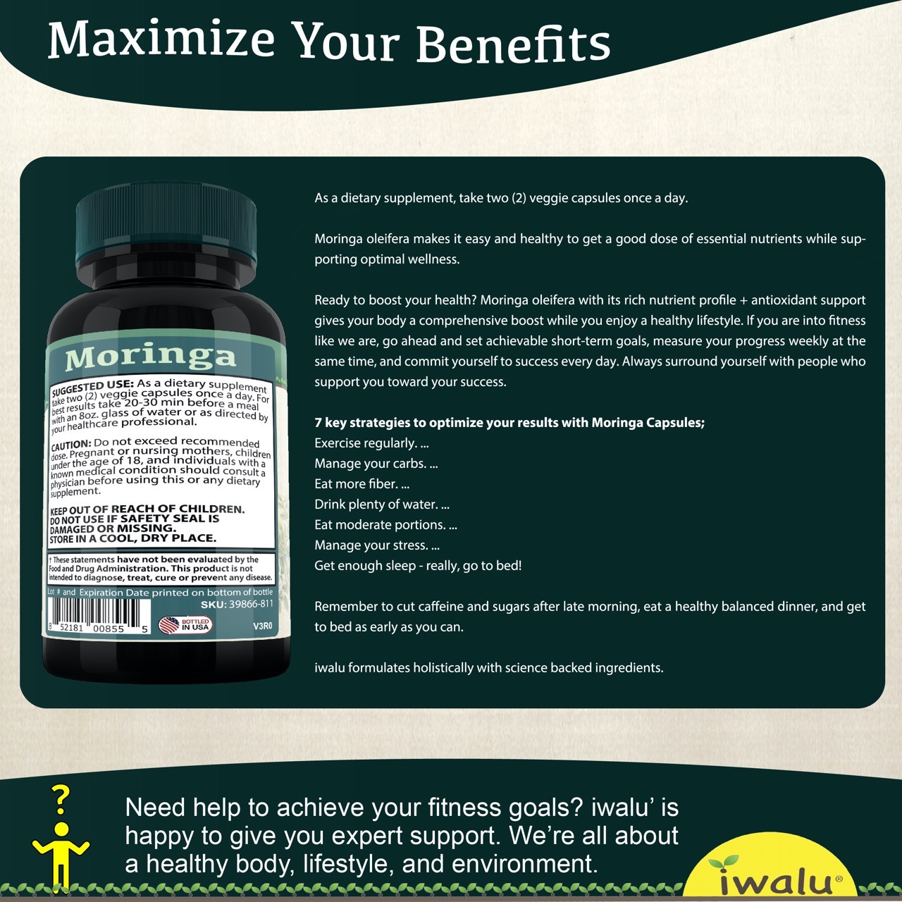 PURE PREMIUM MORINGA Boost Plus Pills VEGAN IRON PROTEIN VITAMINS Superfood