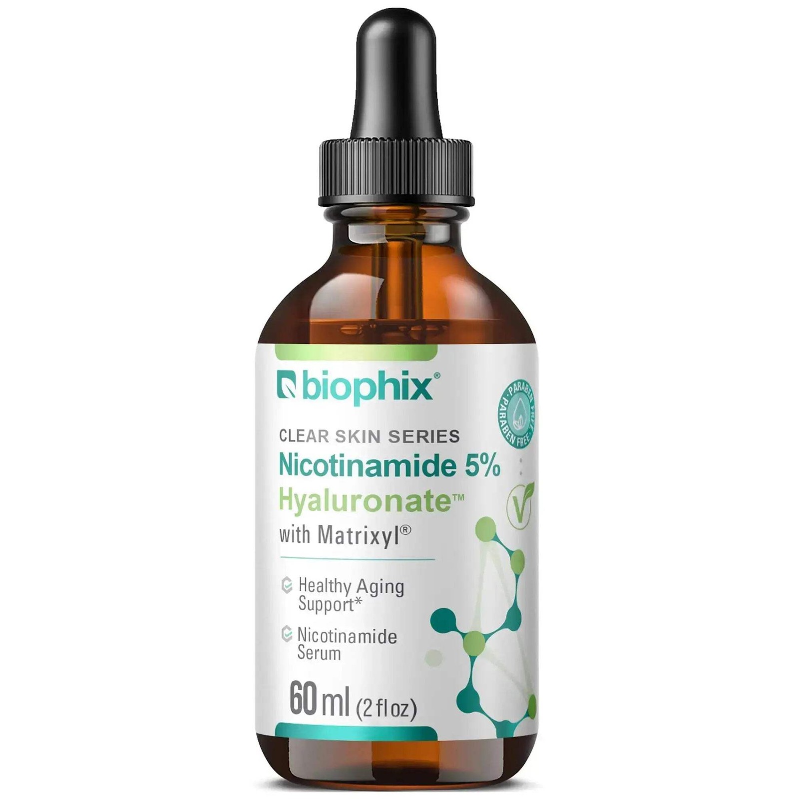 Nicotinamide Age-Defying Liquid Serum 2 oz Hyaluronic Acid Matrixyl Skin Support
