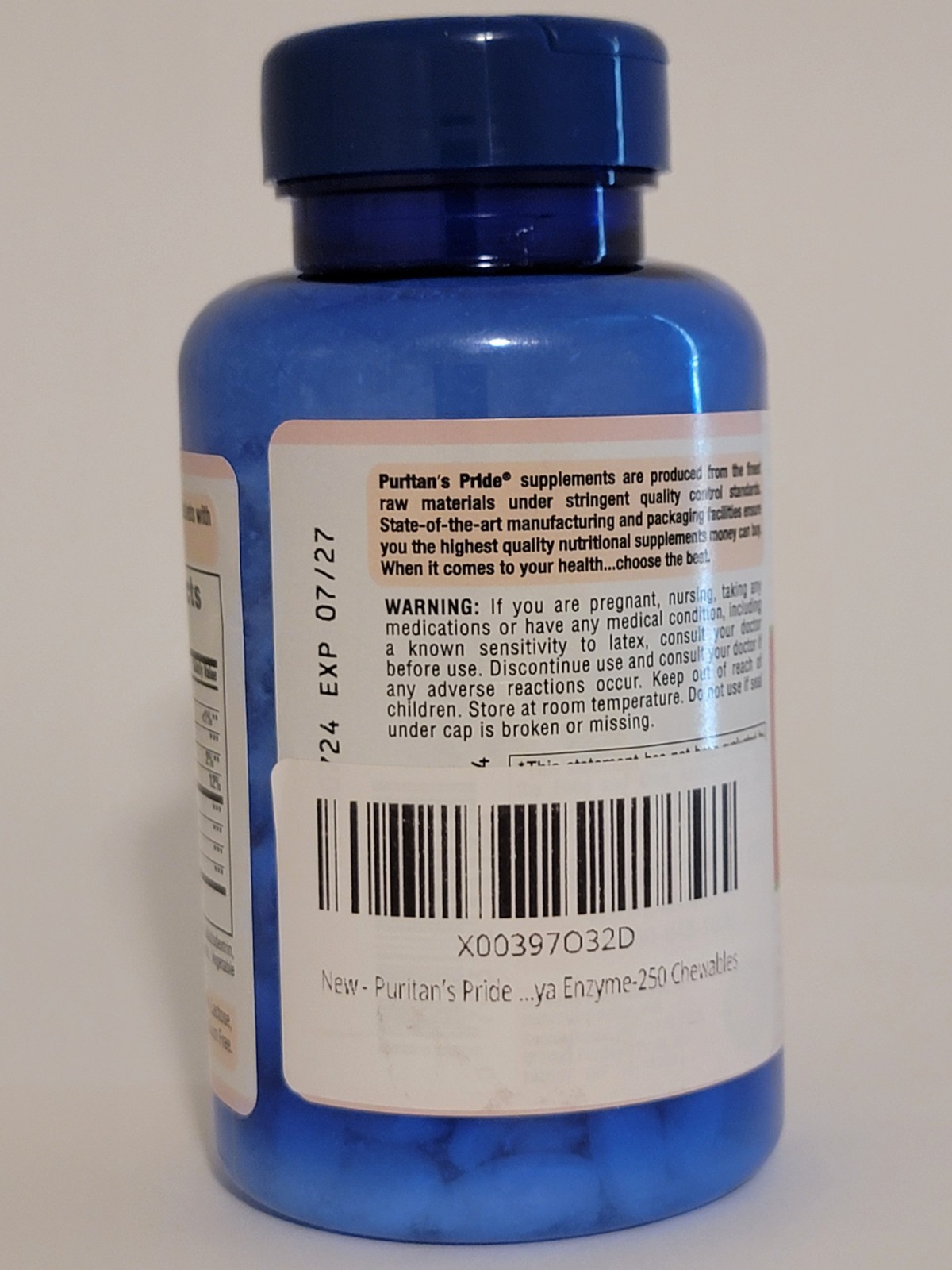 Puritan’s Pride Papaya Enzyme Digestive Support 250 Chewable tablet (5 bottles)