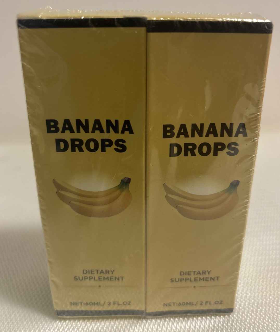 New 2x Bottles Banana Drops Supplement Extract Liquid 2oz/60ml each Exp. 7/2027