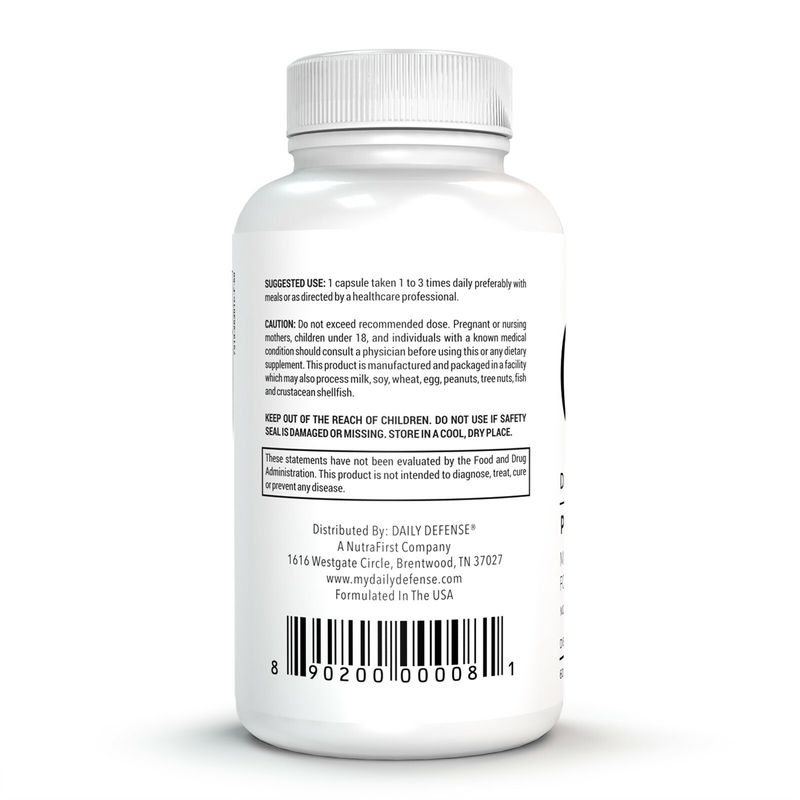 Daily Defense PROBIO-D Probiotics for Women and Men Gut Health Supplements