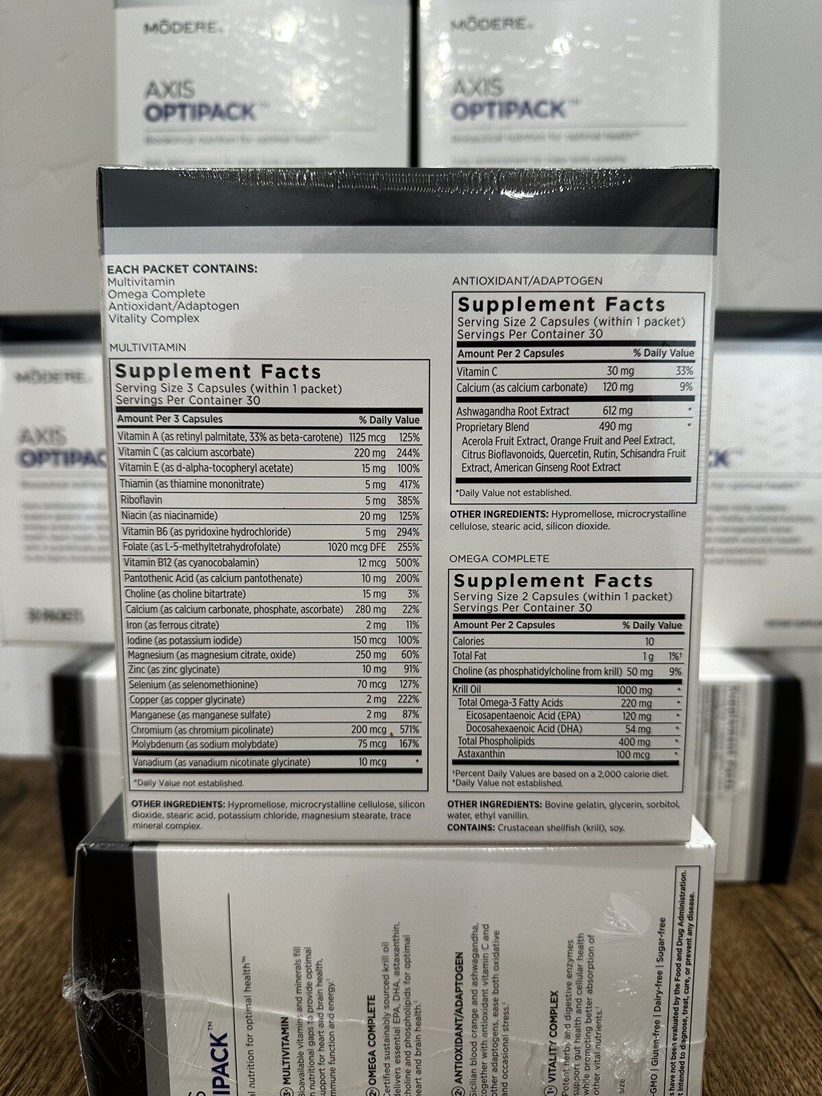 Brand New/Sealed! MODERE AXIS OPTIPACK, Bioceutical Nutrition For Optimal Health