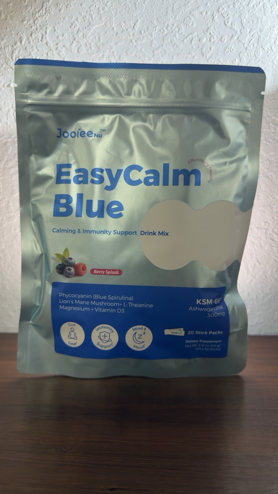 Jooiee Nu EasyCalm Blue Drink Mix Berry Splash Calming+Immunity 20ct 60g