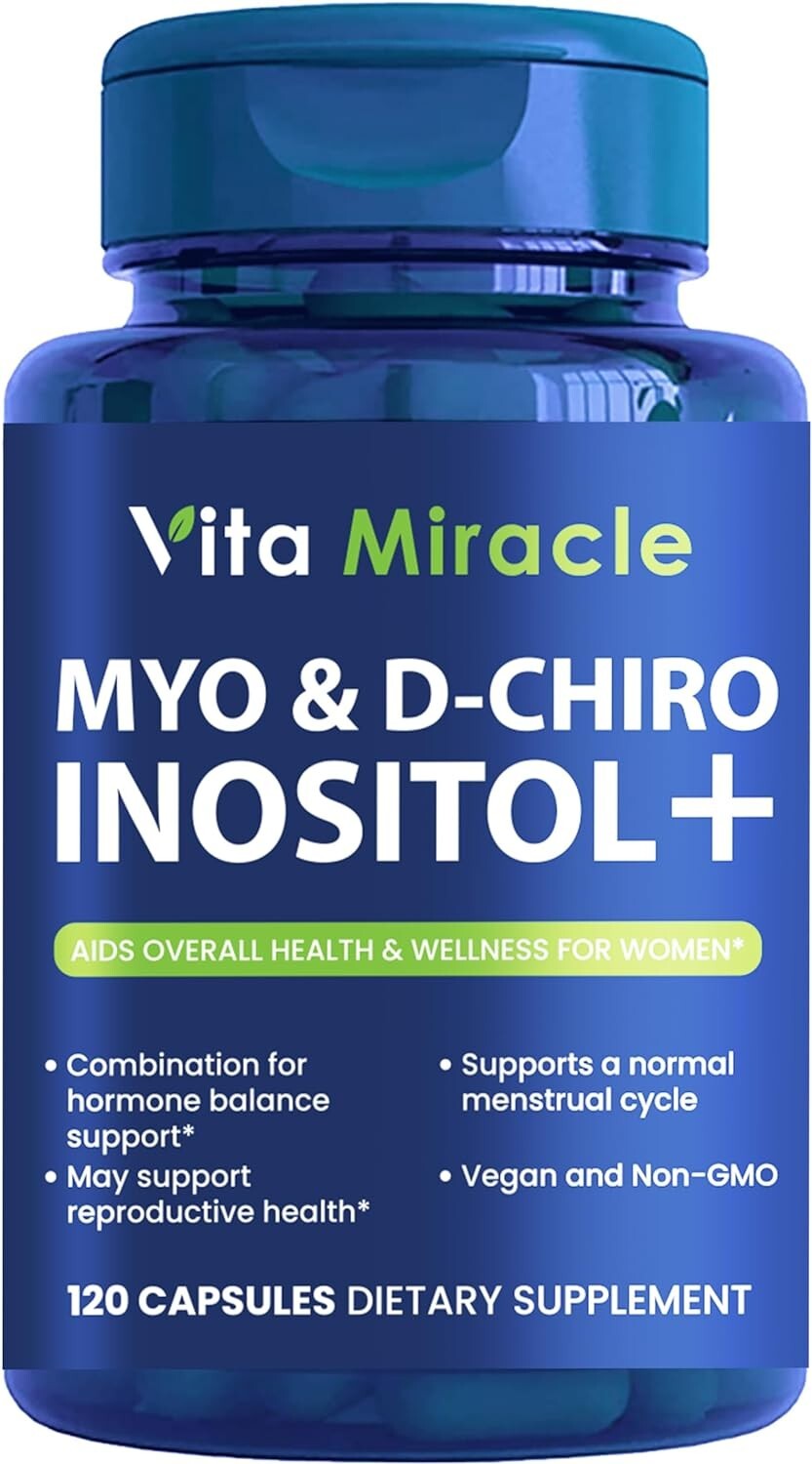 Inositol Supplement Myo-Inositol & D-Chiro Inositol Capsules 2000mg 40:1 Ratio