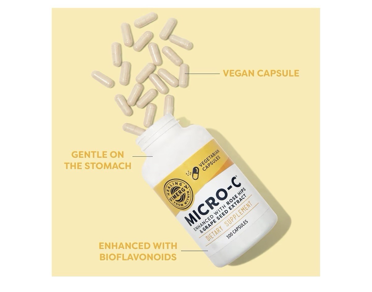 Vimergy Micro-C Vitamin C Capsules 500mg per Capsule Bones Immune Support 300cap