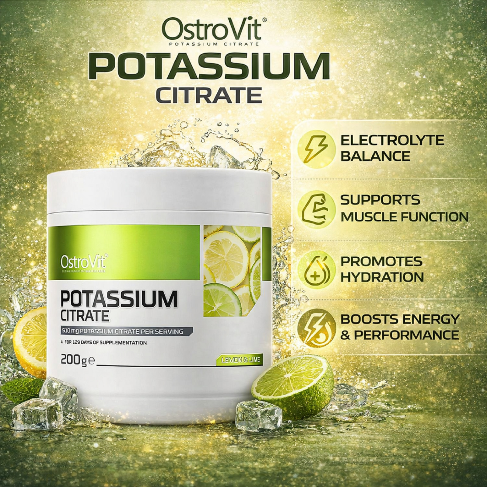 POTASSIUM CITRATE – 200 g -Function nervous system electrolyte balance hydration