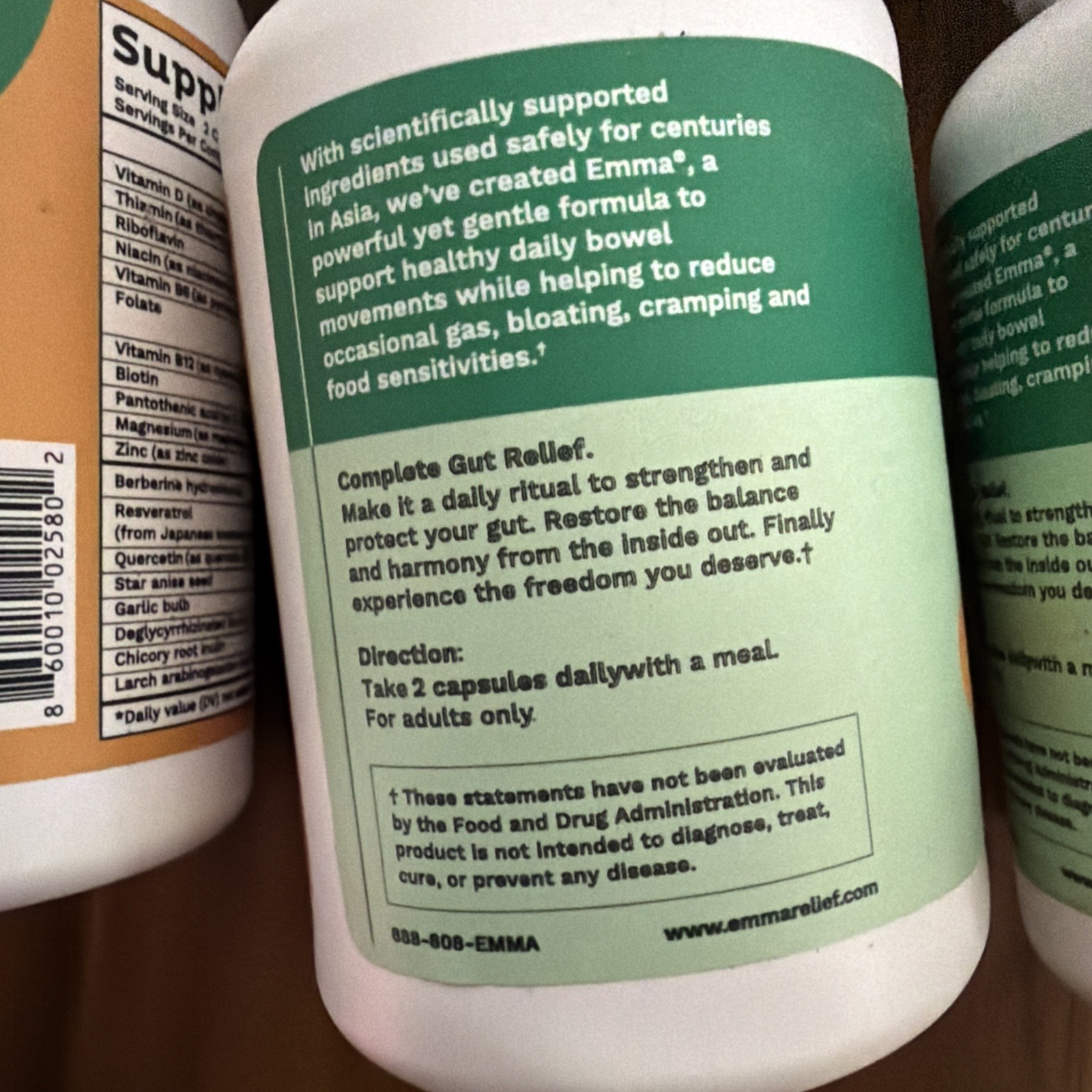 5 Pack Emma Relief Supplement Keto for Gut Bloating 60 Capsules Exp 2027