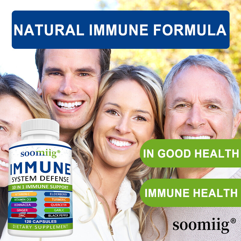 Immune System Defense Support Supplement Vitamin C D3 Quercetin Turmeric 30-120