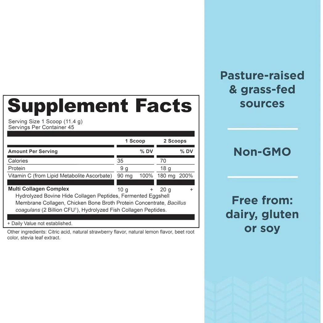 Ancient Nutrition Multi Collagen Protein Strawberry Lemonade, 45 Servings