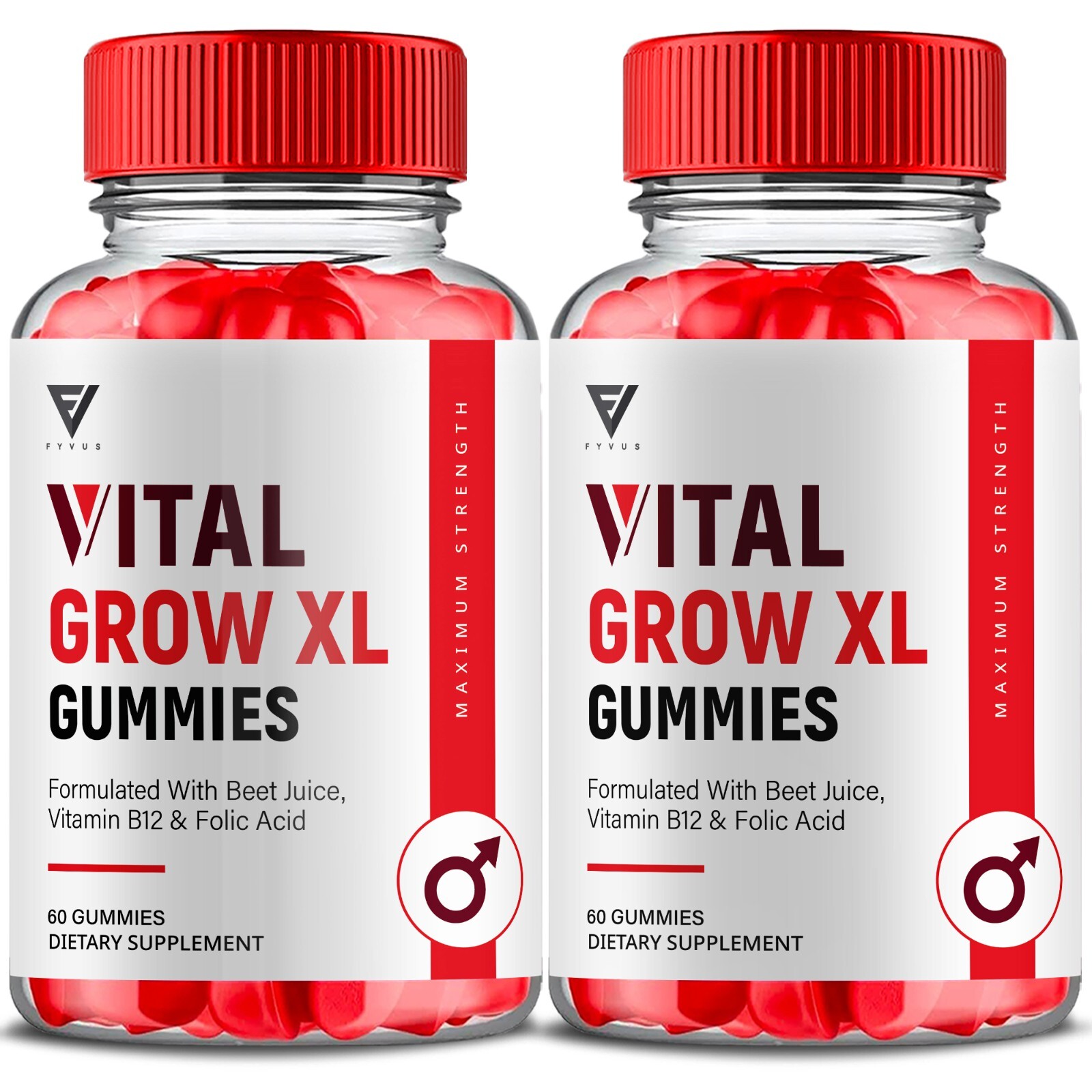 (2 Pack) Vital Grow XL Gummies Male Supplement for Performance (120 Gummies)