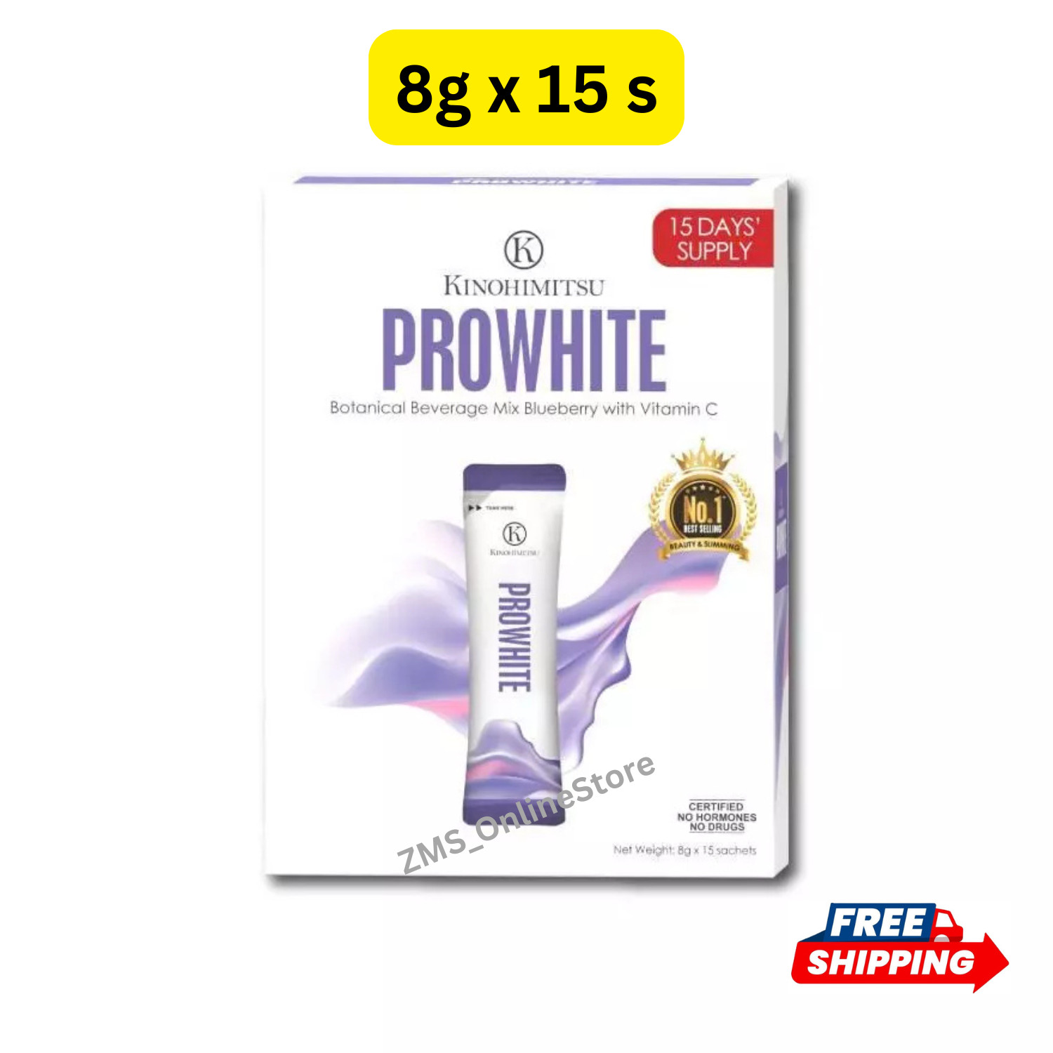 1 Box Kinohimitsu ProWhite for Brighten Skin Eliminate Spot – 8g x 15 sachets