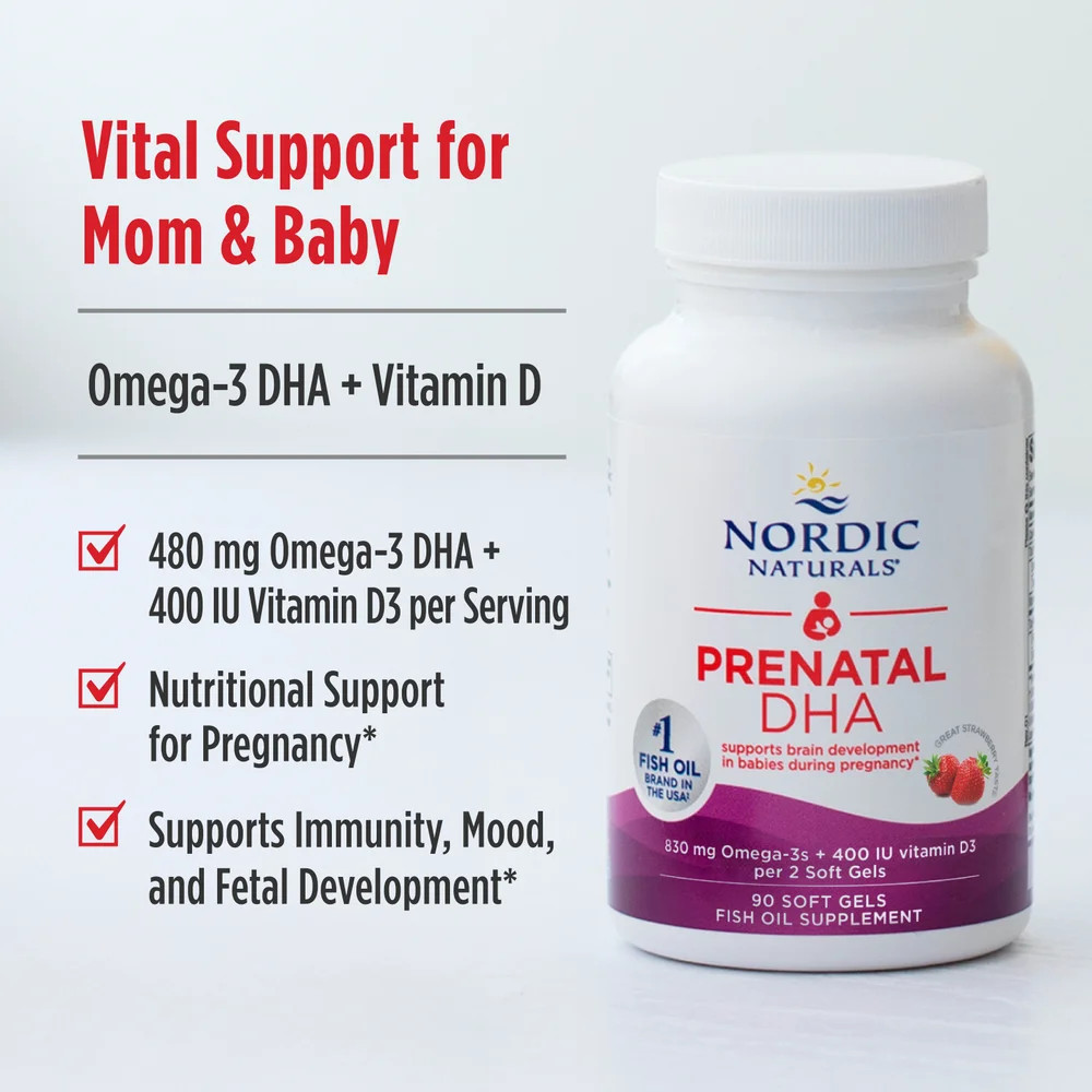 Nordic Naturals Prenatal DHA – Supports Brain Development in Babies, Unflavored