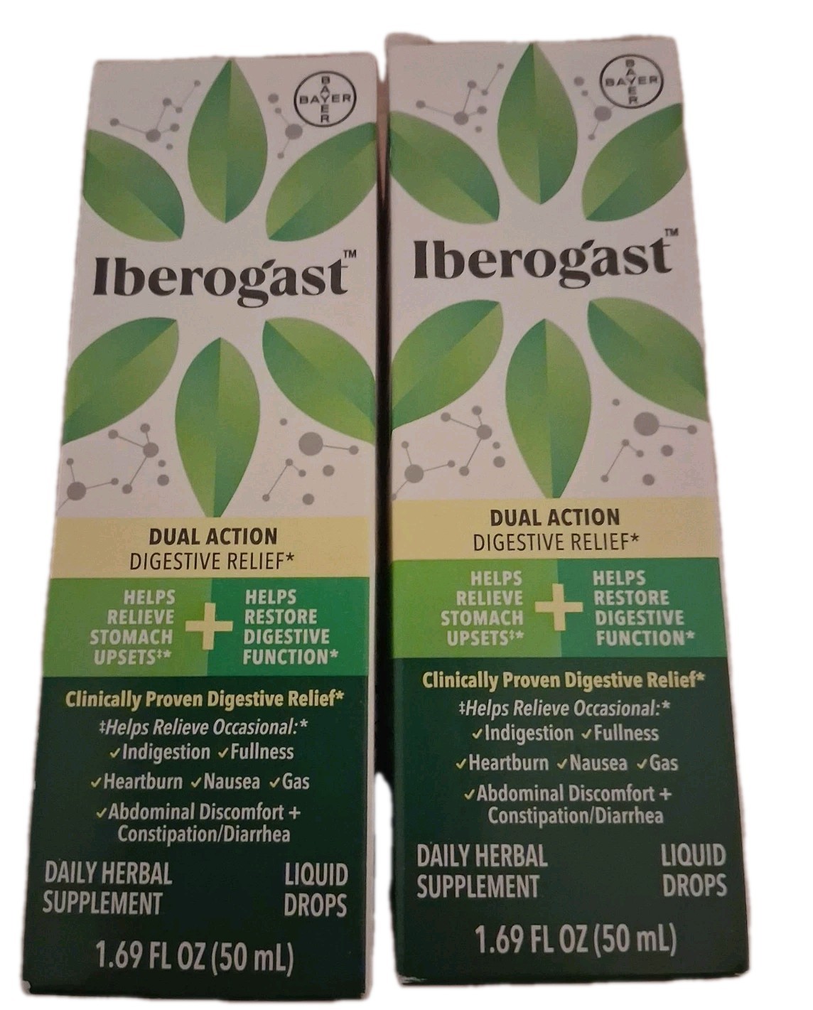 Two Iberogast Liquid Drops for Occasional Upset Stomach, 1.69 oz EA, Exp 08/2026