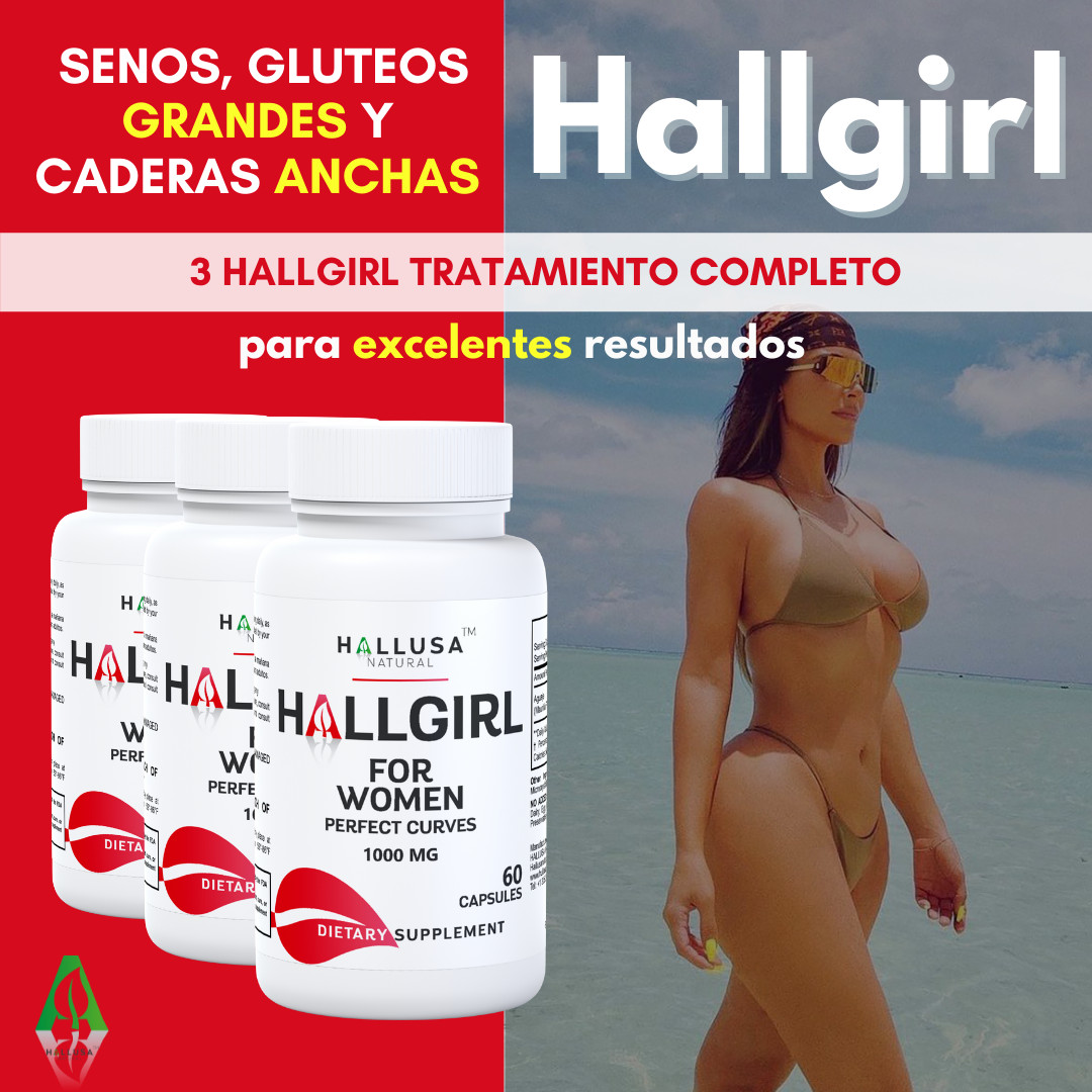 HALLGIRL BIG BOOTY, BREAST & HIPS – Aguaje capsules – For MEN and WOMEN