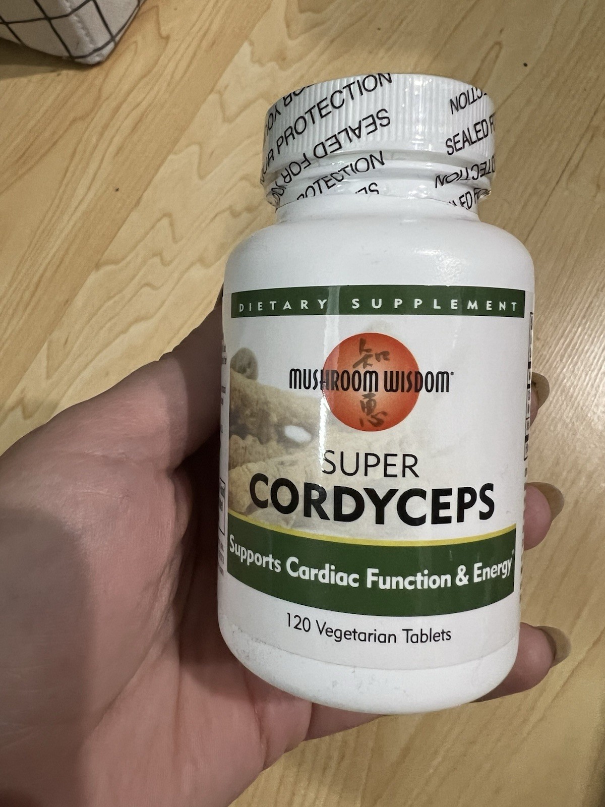 Mushroom Wisdom Cordyceps Vitamin C 120 Tablets Cardiac Energy Vegan Exp 12/2027