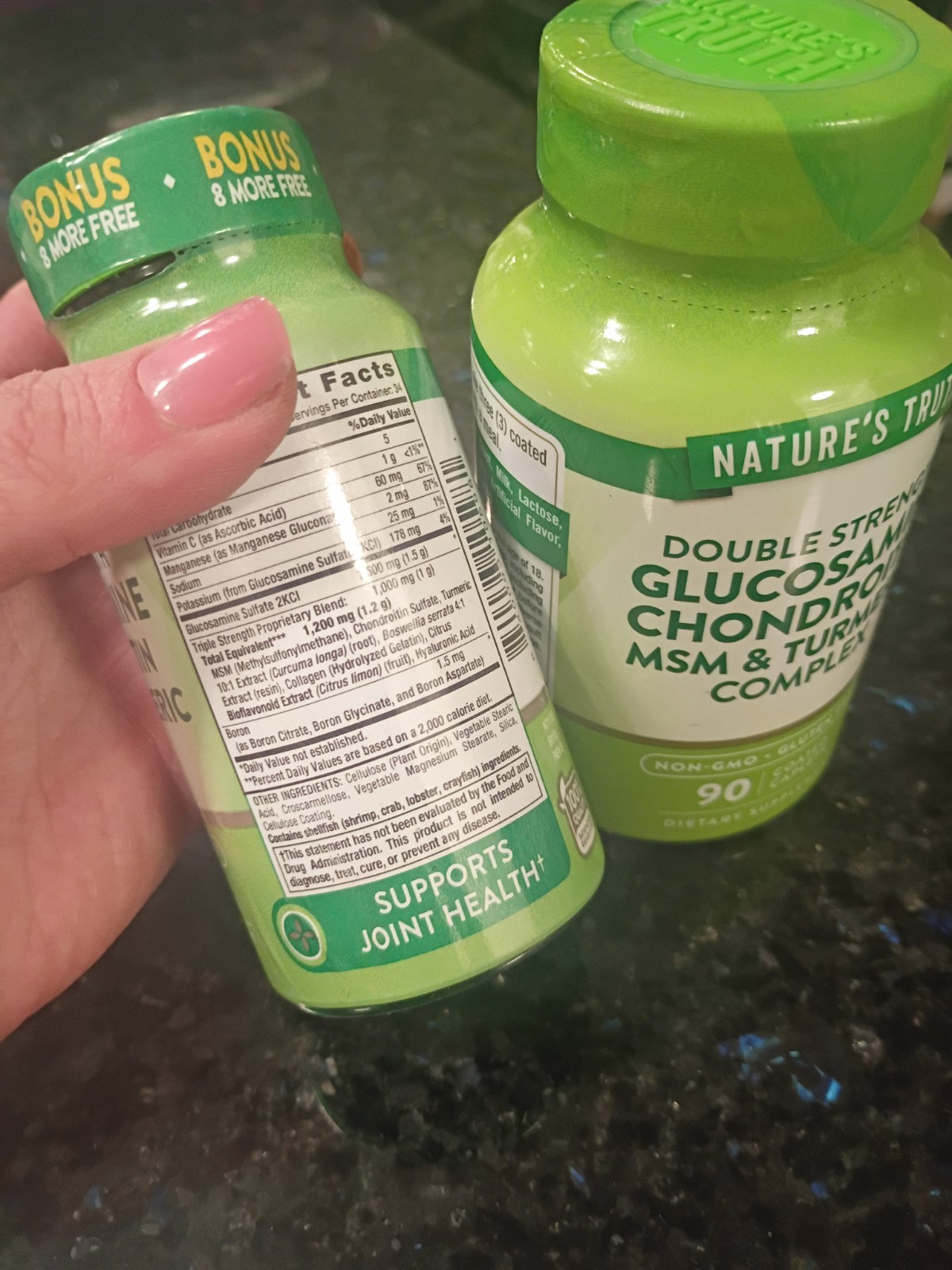 x2 Nature’s Truth Double Strength Glucosamine Chondroitin MSM Turmeric 90 Caplet