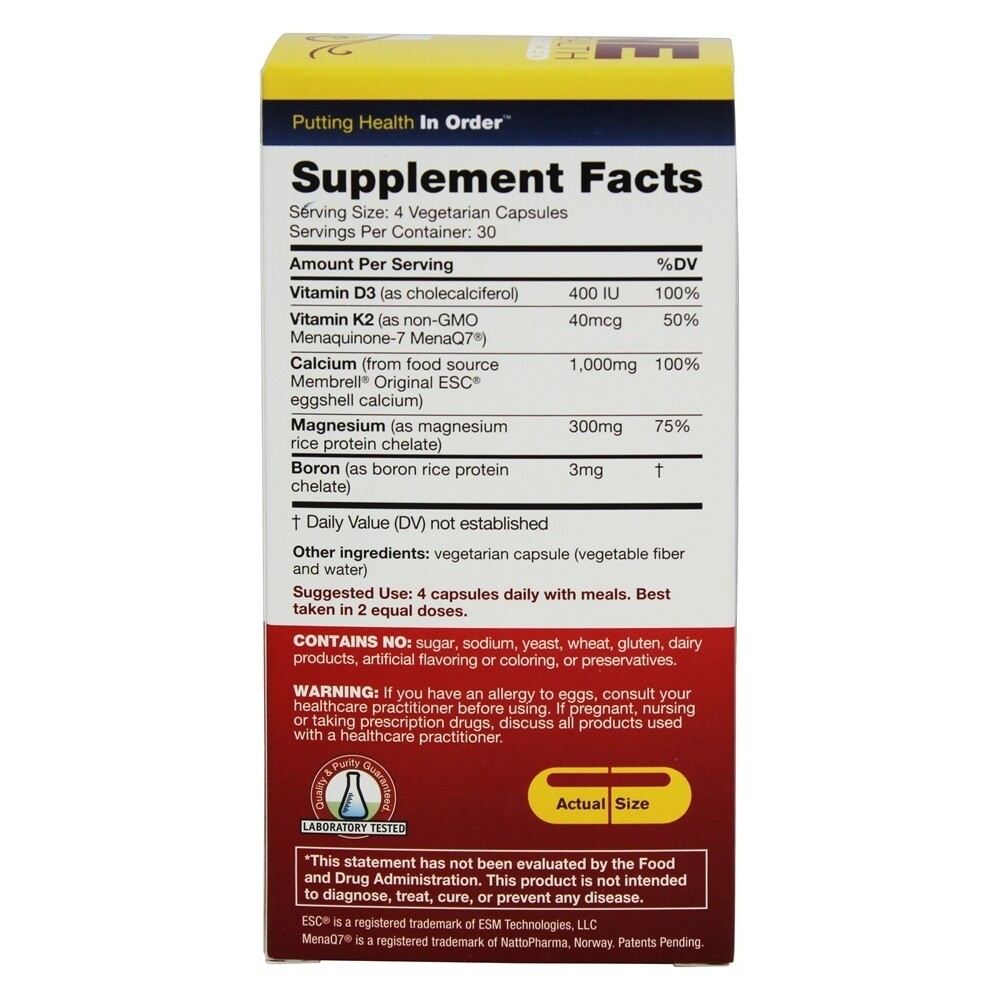 Redd Remedies Bone Health Plus D3 & K2, 120 Vegetarian Capsules