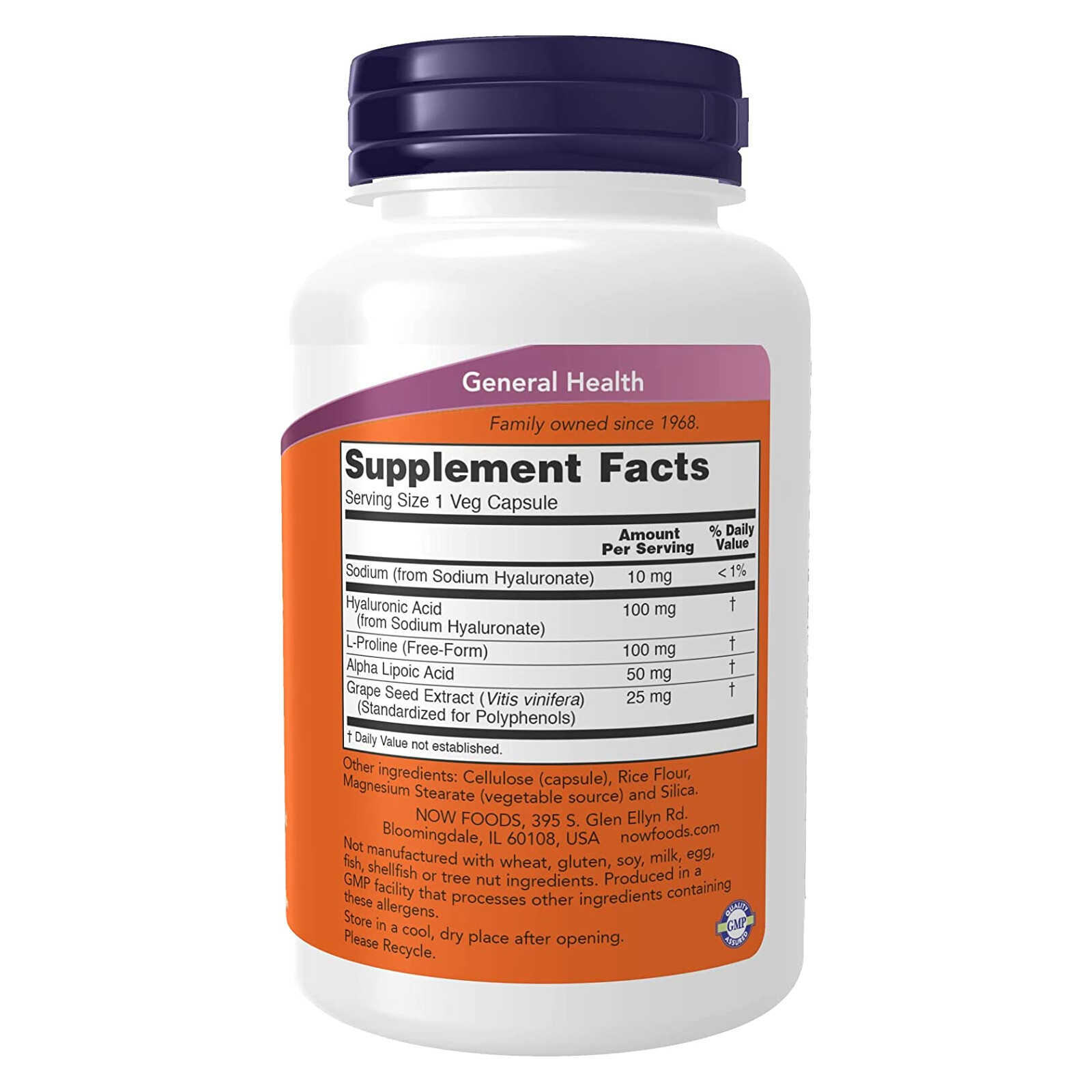 3 x NOW Hyaluronic Acid 100 mg 120 Vegetarian Caps 2x Strength USA Made